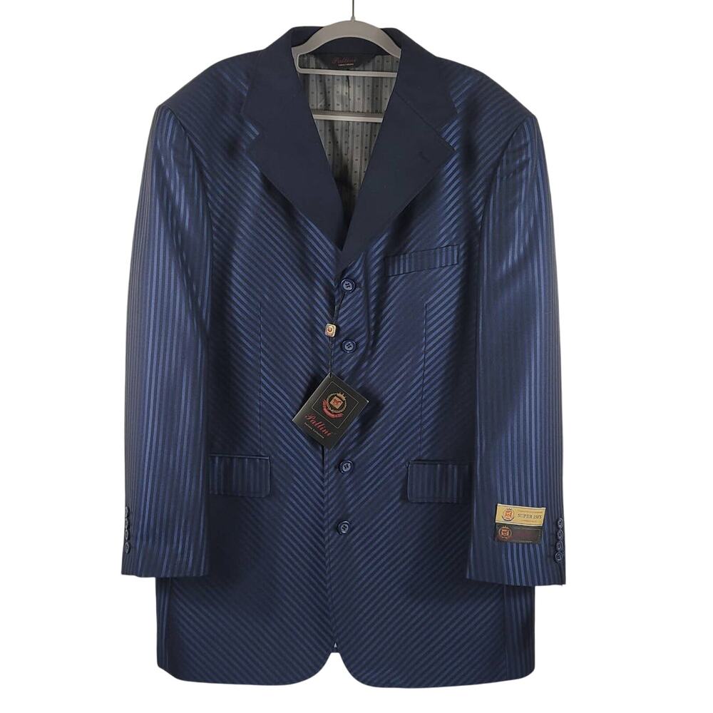 Pallini Navy Oxford Superior 150's Men's Suit Jacket 42R 36W NWT